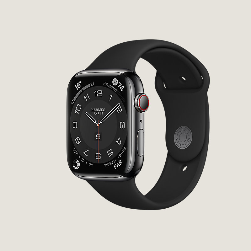 Space Black Series 8 case & Band Apple Watch Hermès Single